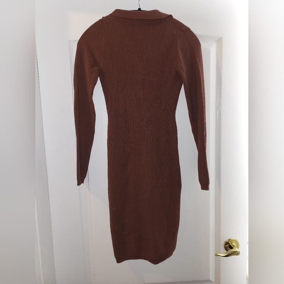 New Aritzia Wilfred Cove Knit Dress in Cognac in Size Small - Picture 4 of 4